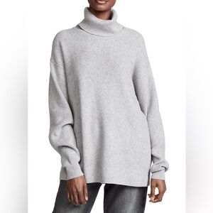 Free People SOFTLY STRUCTURED TUNIC SLOUCHY FIT SWEATER in GREY Size Small